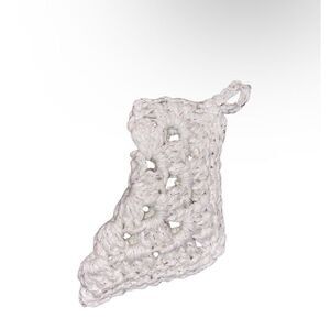 ⭐️5/$10⭐️ White Vintage Inspired Crocheted Granny Square Stocking Christmas